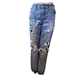 American Eagle Jeans Women 8 Hi Rise Jeggings Distressed Stretch (W30 L27)